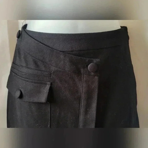 NA-KD Overlap Front Slit Midi Skirt, Black, xxsmall (US/2 EU/32) - Picture 5 of 13